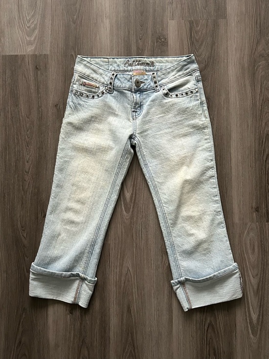 Bubblegum Denim - Y2K Bubblegum Light Blue Cropped Roll-Cuff Jeans